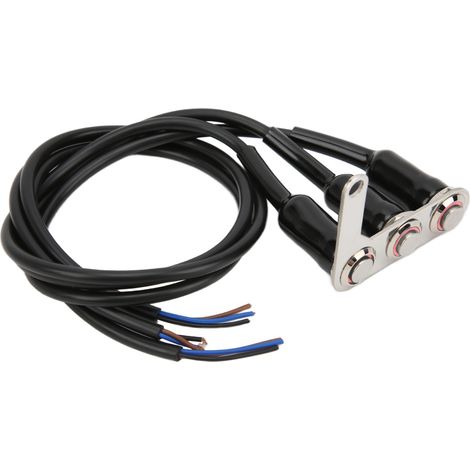 Interrupteur de guidon de moto LED en acier inoxydable étanche pour phare de virage/projecteur droit (1/5)