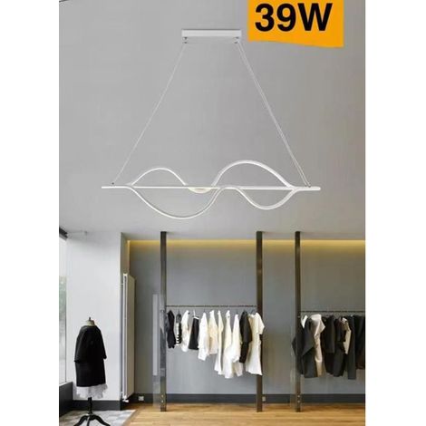 TRADE SHOP - Lampadario Led A Sospensione 39 Watt Moderno Onde Luce 6500k 4000k 3000k B64-b - -Bianco Caldo      -