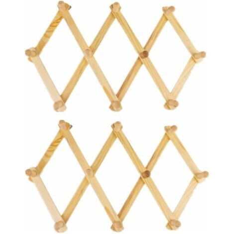 Kleiderhaken aus Holz, ausziehbarer Wandhaken, faltbare Wandgarderobe aus Holz für Hüte, Gürtel, Regenschirme