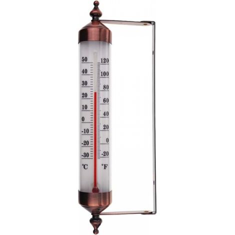 Thermomètre extérieur avec affichage effet bronze - Thermomètre de jardin extérieur élégant, adapté à la serre, au garage, facile à accrocher (1/5)
