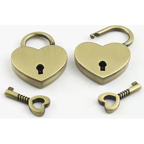 Lot de 2 mini-cadenas archaïques de style antique vintage avec clé - B (1/5)