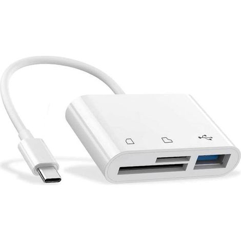 Lecteur de cartes mémoire, compatible avec les MacBook Pro/Air, adaptateur lecteur de cartes pour appareil photo USB 3 en 1 et autres périphériques (1/5)