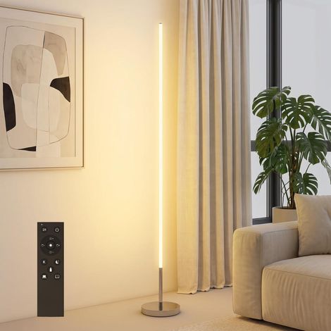 Lampadaire LED Salon 150 cm - Température de Couleur et Intensité Réglables avec Télécommande Magnétique pour Chambre Bureau (1/5)
