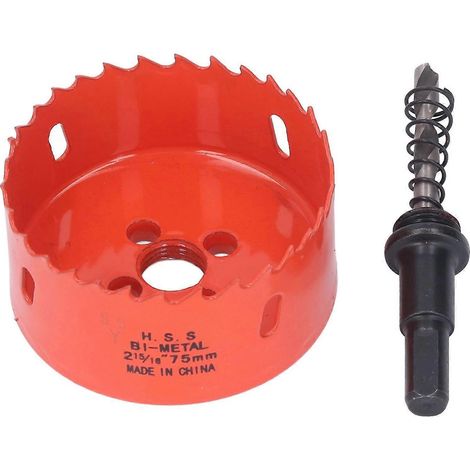Scie cloche, foret bimétallique HSS avec queue pour bois et PVC, 75 mm / 2,95 pouces