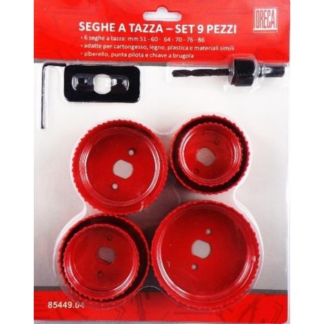 Set di 6 seghe a tazza acciaio e carbonio Ø 51-60-64-70-76 oreca - oreca new (1/2)