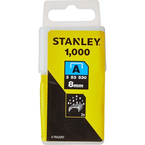 STANLEY 0-TRA205T TRA2 Light-Duty Staple 8mm TRA205T (Pack 1000) STA0TRA205T