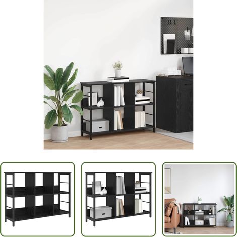 vidaXL Étagère chêne noir - Étagère Chêne noir 102 x 32 x 72,5 cm Bois d'ingénierie (1/5)