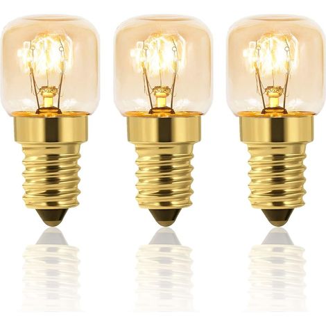 3er-Pack dimmbare E14 T22 Ofenlampen, hitzebeständiges Glas bis 300 °C, warmweißes Licht (2700 K) für Haushaltsgeräte (1/5)
