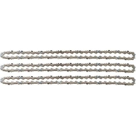 3 Stück 3/8" 1,3 mm Kettensägenketten, 52 Glieder, 35 cm Führungsschienenlänge, kompatibel mit Oregon, Bosch, Dollmar und Hitachi