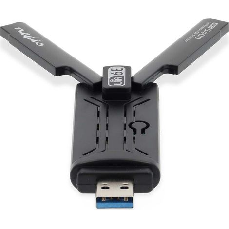 Nedis Netzwerk-Dongle / Wi-Fi / AX5400 / 2.4/5/6 GHz (Triple Band) / USB3.0 / Wi-Fi speed total: 5400 Mbps / Windows 10 / Windows 11