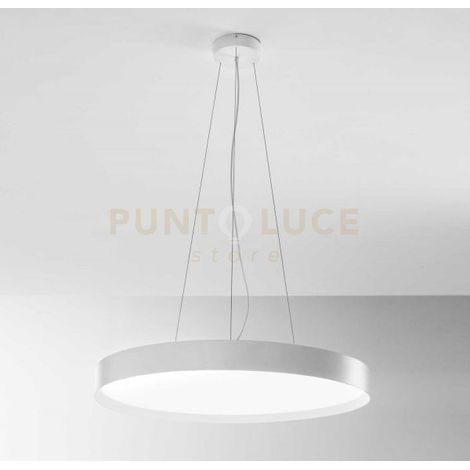 AVA S/M - LAMPADARIO A SOSPENSIONE BIANCO A LED 3000-4000K 8500-8900LM 80W+12W DOPPIA EMISSIONE DIMMERABILE D.80CM