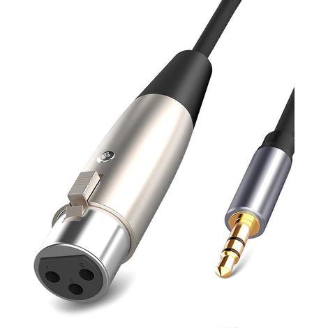 Symmetrisches XLR-Buchse-auf-Klinkenstecker-Kabel (3,5-mm-Klinke) für Smartphones, Lautsprecher