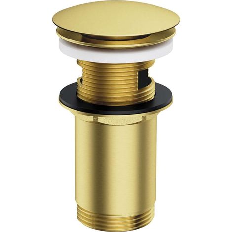 OMNIRES Accessori - Piletta di scarico Click-Clack per lavabo, ottone spazzolato A706BSB