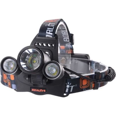 Lampe torche frontale - CREE - 3x XM-L T6 - 6000LM - Rechargeable USB - Étanche (1/3)