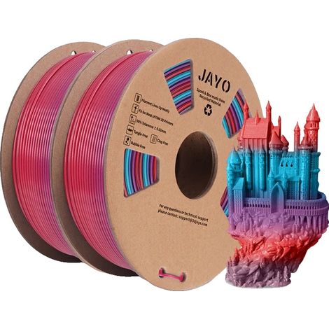 Filamento per stampante 3D, ecologico, ad alta compatibilità, PLAO2 arcobaleno (1/2)