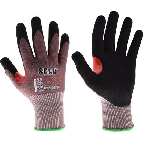 Scan NJC3258DQ Nitrile Palm Cut F Gloves - L (Size 9) SCAGLOCUTFL (1/2)