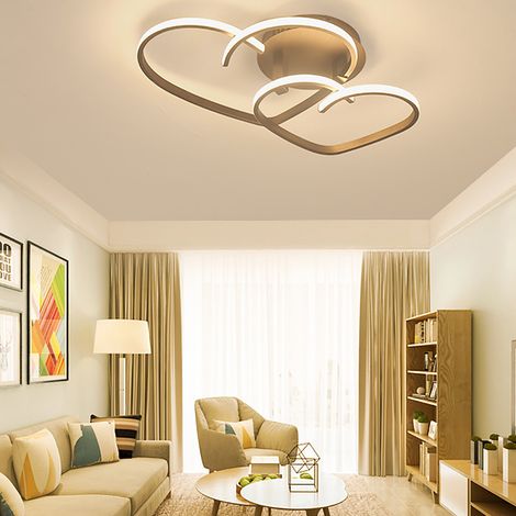 【Maison connectée】34W coeur LED plafonnier 3500 - 6000k trois couleurs dimmable plafonnier avec télécommande pour chambre à coucher, salon, cuisine, salle à manger [Classe énergétique E] (1/5)