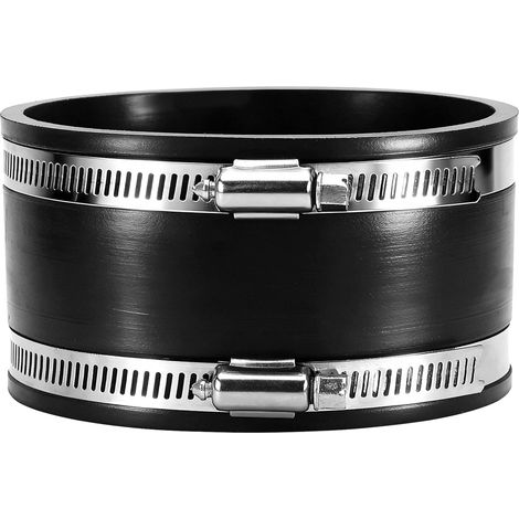 Manchon en caoutchouc flexible 100/150 mm - Raccord de tuyaux avec colliers de serrage en acier inoxydable pour systèmes de ventilation (noir, 100 mm) (1/5)