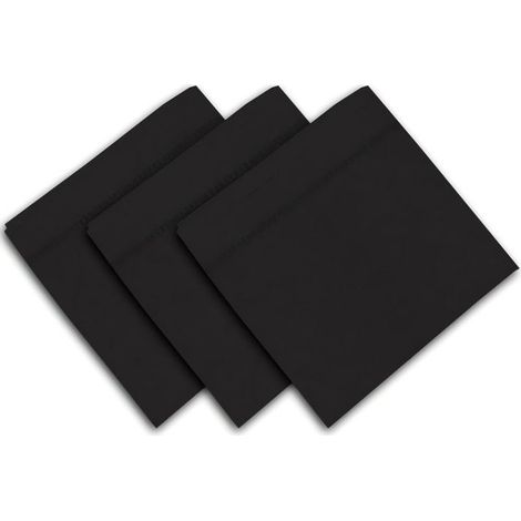 Lot de 3 serviettes 45x45 cm VENISE noir, par Soleil d'Ocre