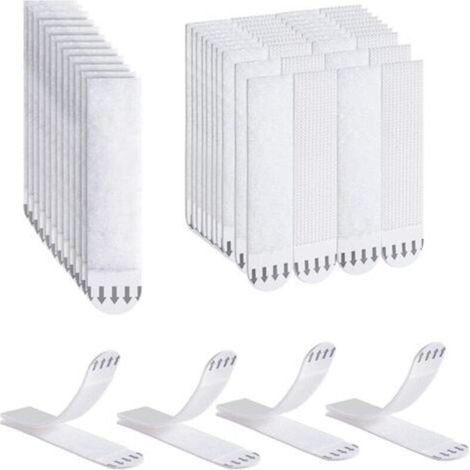 Cinta adhesiva para colgar cuadros, 32 pares (64 tiras). Cinta adhesiva resistente para marcos de fotos, sin necesidad de taladrar (tamaño mediano). (1/5)