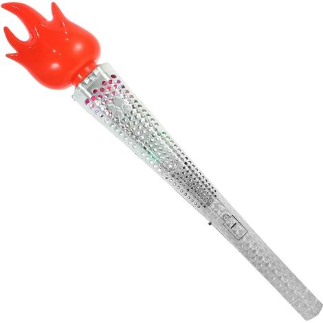 Torche en plastique, jouet torche, décoration de flamme, cadeau de fête-Silver