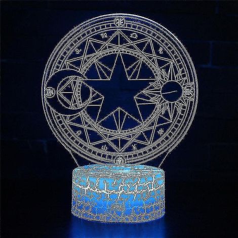 Lampe à illusion 3D, 7 couleurs à changement optique, lumière tactile, USB et télécommande, style Art Déco, pour une ambiance romantique (1/4)
