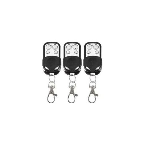 Lot de 3 télécommandes universelles pour Portail Automatique fréquence 433,92 MHz Code Fixe, 4 Boutons pour contrôler jusqu'à 4 Portes - Crezuo-Chrom