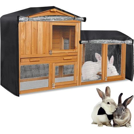 BRAVIX 4FT:122x50x105 Housses Cage Lapin, Housse Anti-Poussière pour Cage à Lapin Double Couche Imperméable Extérieure avec Fermeture éclair et Ventilation Couverture pour Cage à Lapin (1/5)