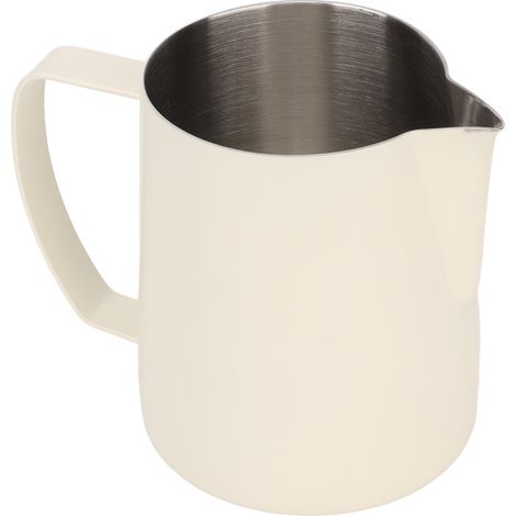 Tasse à mousser le lait en acier inoxydable, pichet vapeur 700 ml, beige, pour latte art et autres boissons à base de café. (1/5)