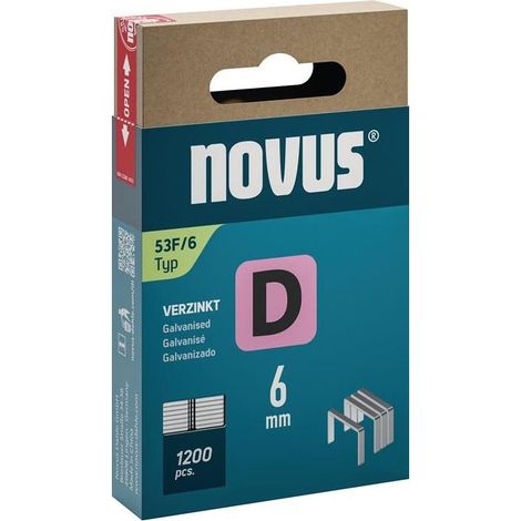 Novus Tools 042-0788 Agrafes fil plat Type 53F 1200 pc(s) Dimensions (L x l) 6 mm x 11.3 mm