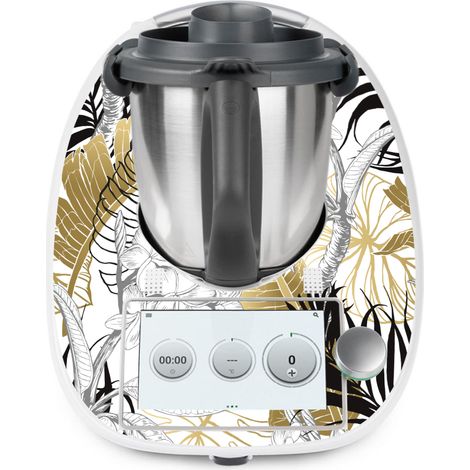Stickers Thermomix TM6 - Feuilles Tropicales - Adhésif MAT (1/2)