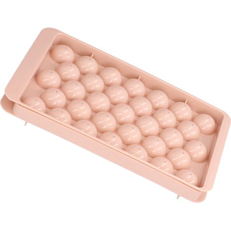 Bac à glaçons en 2 pièces avec 33 compartiments, moule à glaçons sphériques à faire soi-même, accessoires de cuisine et de bar avec couvercle. (1/5)