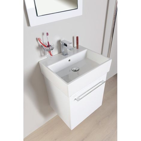 Ensemble complet meuble de salle de bain NATY 50cm, blanc (1/5)