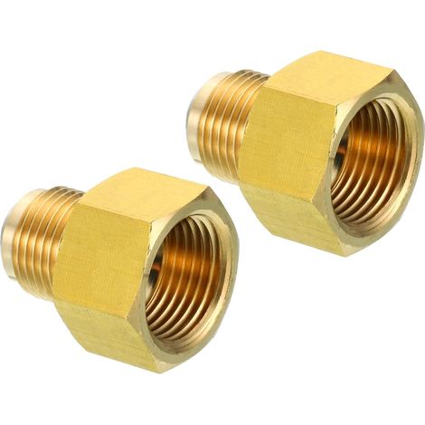 Connecteur Évasé Femelle 1/4" x 1/2" Mâle, Adaptateur en Laiton SAE à 45 Degrés, Raccord de Tuyau pour Conduite Gaz d'Air, Réfrigération, CVC - 5/8 inch 1/2 (1/5)