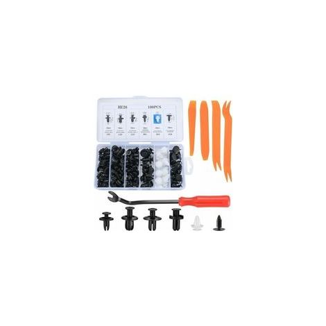 Accessoires équipement intérieur, Clips Agrafes Plastiques Voiture Rivets Fixation Set, Rivets Plastiques Fixation de Protection Noir Universel pour Auto Voitures Panneaux de Portes Garnissa