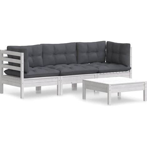Maison Exclusive - 4-tlg. Garten-Lounge-Set mit Anthrazit Kissen (1/5)