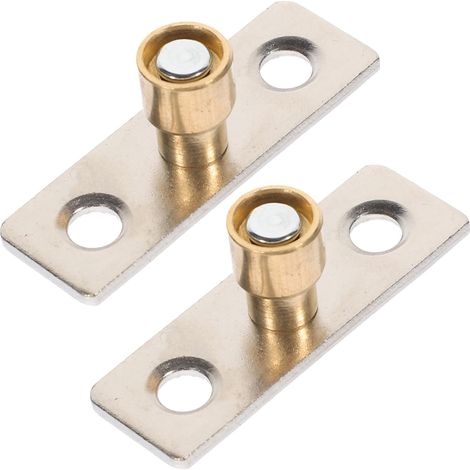 Guide de Porte Coulissante en Fer et Cuivre 2pcs Butée de Rail Inférieur pour Portes de Grange et Armoires, Matériel Robuste pour Usage Domestique (1/5)