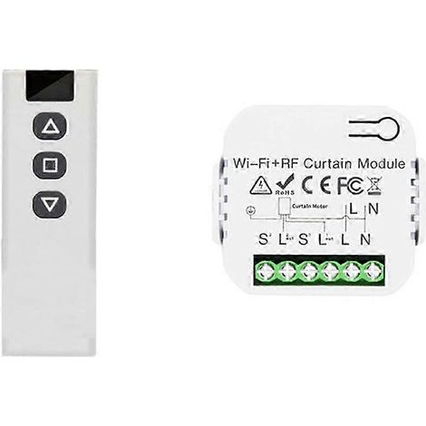 Interrupteur de store/rideau Tuya Smarting Life WiFi 433 MHz avec télécommande RF pour commande de volet roulant électrique 1RC 1RE (1/5)