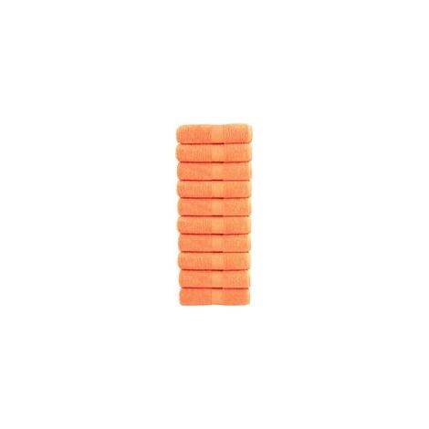Serviettes de toilette de qualité supérieure SOLUND, lot de 10, orange, 30 x 30 cm, 600 g/m² - Crezuo (1/4)