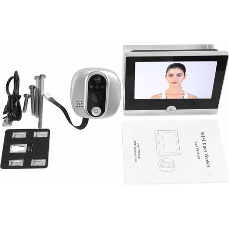Œilleton caméra intelligent WiFi sans fil vidéo double sens parlant numérique viseur de porte pour sécurité domestique (1/5)
