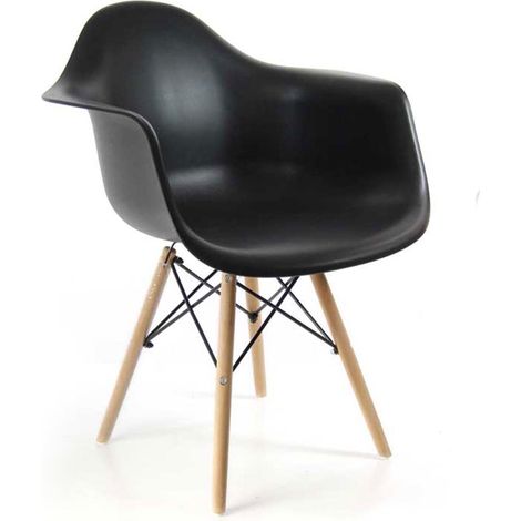 Set 4 poltrone nere con seduta in plastica cm 63x53x80h (1/2)