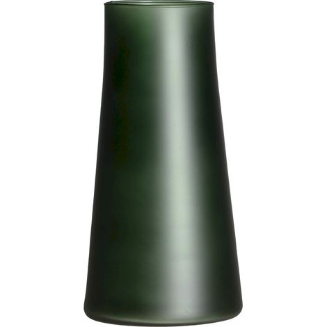 Vase Kiha Vert Style Shabby Chic en Verre - Vert bouteille satiné (1/4)