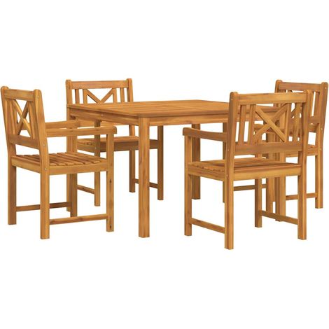 Maison Exclusive - Set da Pranzo per Giardino 5 pcs Marrone