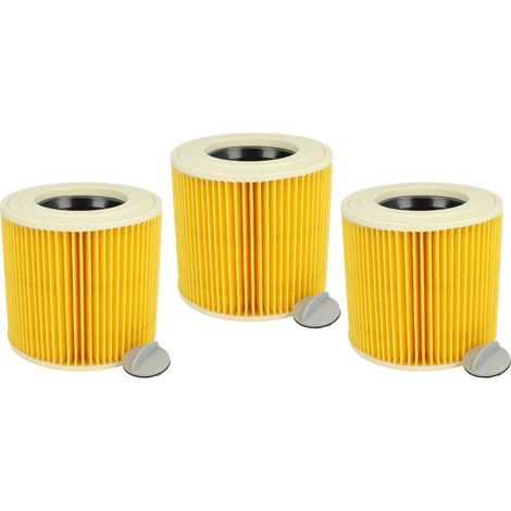 vhbw 3x Filtro plisado compatible con Kärcher NT 27/1 ME Professional, NT 48/1 TE Professional aspiradora - marrón (1/4)