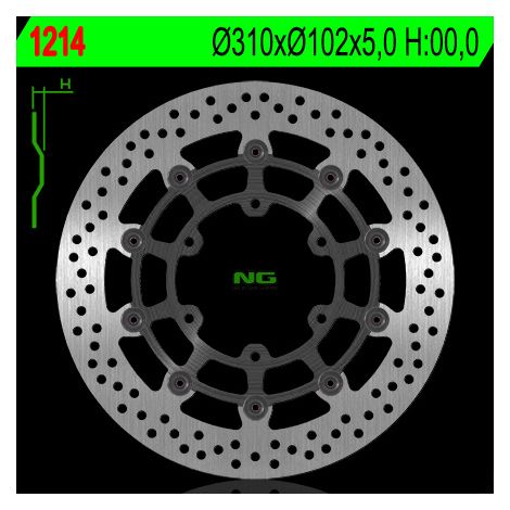Disco de freno delantero NG para Suzuki GSXR 600/750/1000, GSX 750Z '08-'21, flotante