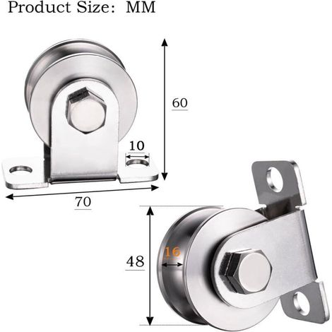 Puleggia per fune in acciaio Bardusch da 48 mm con 2 cuscinetti a sfera, 1 pezzo (1/3)