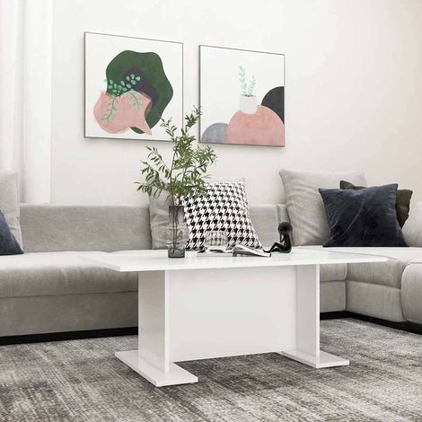 806840 vidaXL Coffee Table White 103,5x60x40 cm Engineered Wood (1/5)