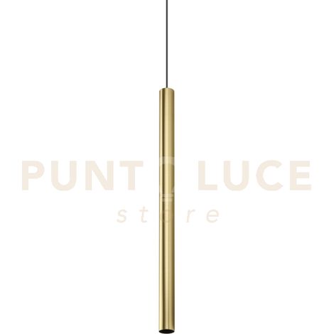 LOOK ROUND SOSPENSIONE 1 LUCE ATTACCO GU10 OTTONE D.4X70CM