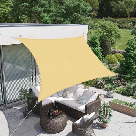 Voile d'ombrage rectangulaire, 2x3m Imperméable Toile Ombrage UV Protection avec 4 Corde Protection UV Toile Ombrage Résistant Aéré pour Patio Jardin, Terrasse,Extérieur, Balcon (1/5)
