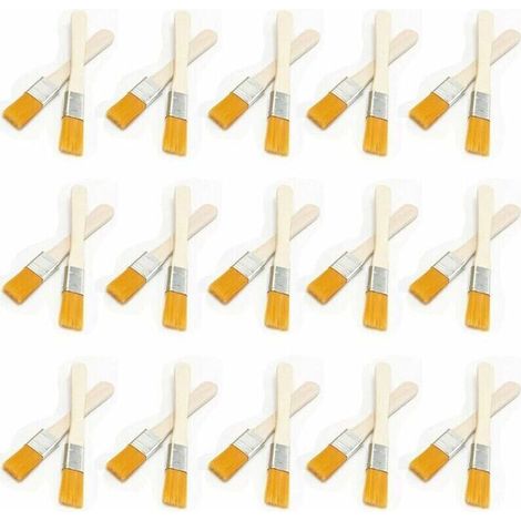 30 Flat Bristle Paint Brushes with Wooden Handles, Wooden Paint Brushes, Wall Paint Brushes, Paint Brushes (1/5)